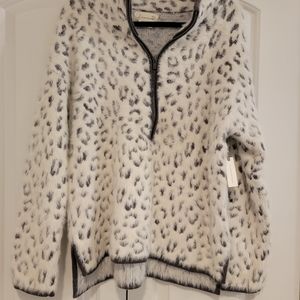 Anthropologie Eyelash Animal.Print Sweater